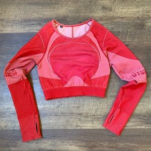 Gymshark Turbo Seamless Crop Top Long Sleeve Red